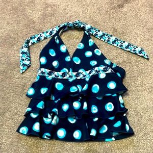 Justice size 7 Tankini bikini top with ruffles excellent condition